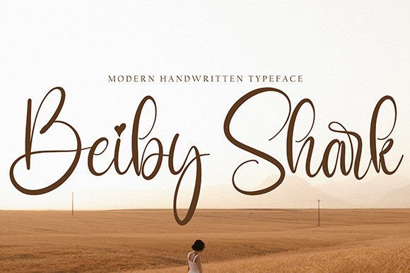 Beibyshark: A Romantic Script Font for Editorial Design